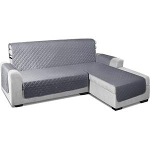 TAOCOCO Copridivano impermeabile con Penisola(L 200cm),Copridivano con Elastico, per Soggiorno, Antiscivolo, per Animali Domestici,Gatti, Cani,Bambini che Giocano (Grigio Scuro)