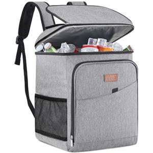 Lifewit Zaino Frigo Termico 26L (34 Lattine), Grande Borsa Frigo Zaino Portatile, Cestini e Panieri da Picnic, Zaini Termica porta Pranzo per Mare, Spiaggia, Viaggio, Campeggio, Grigio