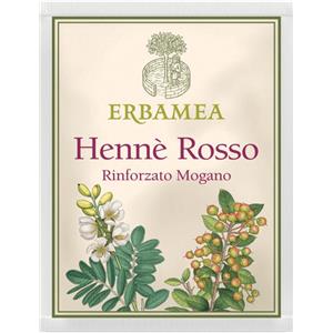 ERBAMEA Hennè Rosso Rinforzato Mogano 100 g - Integratore Alimentare con Lawsonia inermis per Colorazione Capelli