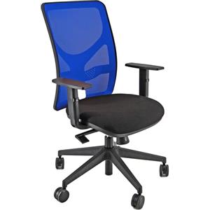 Unisit Sedia Operativa Pentagon Y10 PNA - Ergonomica con Braccioli Regolabili, Schienale in Rete Blu e Seduta Nero