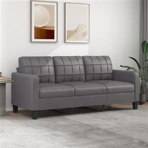 Gecheer Divano Letto in Similpelle - Divano Imbottito per Soggiorno/Ufficio Moderno, 1-2-3 Posti, Grigio 180 cm