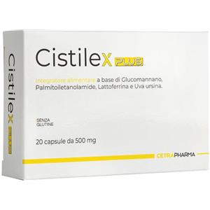 CETRA PHARMA Cistilex PLUS - Integratore alimentare con Glucomannano, Palmitoiletanolamide, Lattoferrina e Uva Ursina per il benessere delle vie urinarie