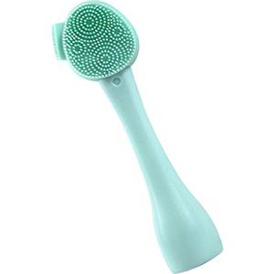 Leeadwaey Spazzola di pulizia del viso del silicone della spazzola di massaggio del viso della spazzola di pulizia del viso, singola testa, verde