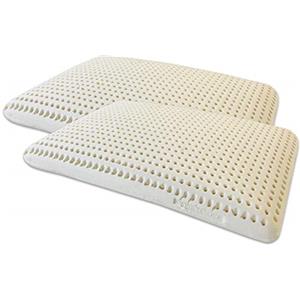 Marcapiuma - Coppia di Cuscini in Lattice Naturale Modello Saponetta - Guanciale Lattice Forato Ultra Traspirante Riposo Naturale e Sano - Massimo Comfort Ergonomico Antiacaro - 100% Made in Italy