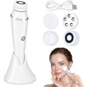 yotutun Spazzola Pulizia Viso Elettrica, Ricaricabile 4-In-1 Spazzola per la Pulizia del Viso Impermeabile IPX7 Massaggiatore Viso Spazzola Pulizia Viso per Ogni Tipo di Pelle per Pulizia Viso