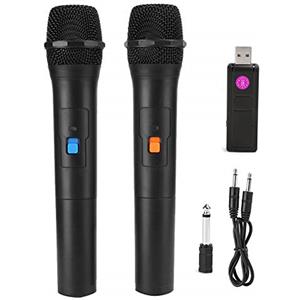 Ejoyous V16U Microfono Wireless Universale, Microfono Wireless Professionale 2 in 1 Ricevitore USB VHF Microfono Palmare con Ricevitore per Karaoke Spettacoli Dal Riunioni Feste 50m