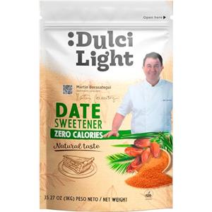 DULCI LIGHT STEVIA DULCE Y FAVORABLE Dulcilight Eritritolo DATTERO 1Kg Dolcificante Zero Calorie Granulato 100% Naturale | 2X Dolcezza Dello Zucchero Senza Glutine Keto Vegan Non OGM Senza il Retrogusto di Stevia Nessun Impatto Glicemico