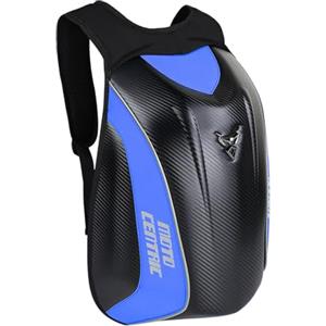 mjmoto Zaino da motociclista impermeabile in fibra di carbonio zaino rigido riflettente moto viaggio valigia, Blu, ciclismo, escursionismo, campeggio, arrampicata, viaggi, pesca
