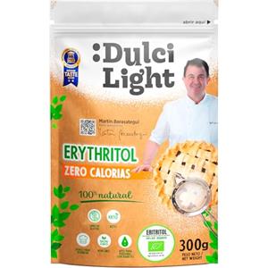 DULCI LIGHT STEVIA DULCE Y FAVORABLE Dulcilight Eritritolo Biologico 300gr Dolcificante Zero Calorie Granulato 100% Naturale | Sostituto Dello Zucchero Keto, Vegan, Non OGM | Nessun Impatto Glicemico Non Cambia il Gusto del Cibo