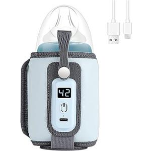 mizikuu Scaldabiberon Elettrico Auto, Sterilizzatore Biberon con Timer Digitale Display LCD Rapido Riscaldatore Di Alimenti Per Bambini Latte Materno Per Pratico da Usare a Casa e in Viaggio