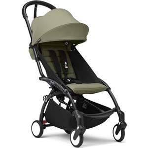 Stokke Passeggino Stokke YOYO3 da 6 mesi - Include telaio nero/cuscino seduta Olive + Capottina - Si ripiega e si apre in un lampo - Leggero e compatto - Compatibile con il bagaglio a mano