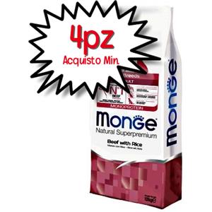 MONGE CANE CROCCHETTA ALL BREEDS ADULTO MANZO E RISO 12 KG [PREZZO A CONFEZIONE - acquisto min. 4 confezioni]