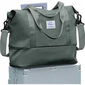 SEAFEW 40x20x25 Ryanair Bagaglio a Mano Borsa da Viaggio Espandibile Borsone Palestra Valigia da Weekend, K6-Verde Militare