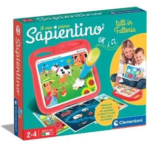 Clementoni Il mio Primo Sapientino Fattoria - Gioco Educativo Elettronico con Penna Interattiva per Bambini 2-4 Anni, Schede Educative e Imparare Nuove Parole