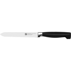 ZWILLING Coltello Universale Four Star, Acciaio Inossidabile, 13 cm, Lama FRIODUR, Design Ergonomico