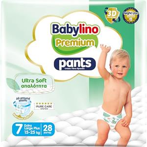 Babylino Premium Pants, Pannolini a mutandina Taglia 7 con filtrante ULTRA SOFT, Extra Large Plus (15-25kg), 28 Unità