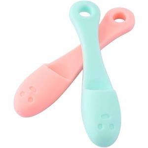 Wyjuan 2 spazzole in silicone per la pulizia del viso, per rimuovere punti neri, naso e pori, strumento per la pulizia della pelle del viso e massaggio (verde e rosa)