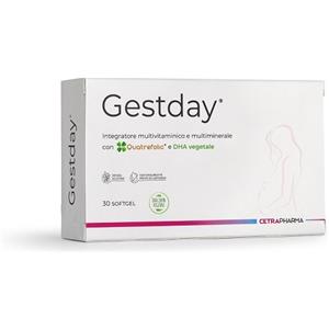 CETRA PHARMA GESTDAY PLUS - Integratore alimentare con olio algale ricco in DHA, 60 perle