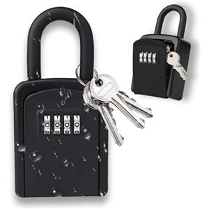 ROEOWENE Cassaforte per Chiavi con Gancio Cassetta di Sicurezza per Chiavi con Codice a 4 Cifre Cassetta Portachiavi Combinazione Cassaforte Chiavi da Esterno Portachiavi Scatola per Casa,Garage