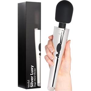 Sinful Luxy - Massaggiatore per il corpo extra potente, vibratore silenzioso e a prova di schizzi, bacchetta magica giocattolo sessuale per donne, massaggiatore a bacchetta sessuale con 10