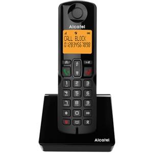 ALCATEL S280 - Telefono Fisso Cordless DECT - Design Compatto - Grande Display Retroilluminato - Vivavoce - Funzione Blocco Chiamate - Rubrica da 50 Contatti - Nero