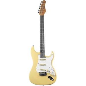 EKO GUITARS - Chitarra Elettrica ST‑300, Corpo Pioppo, Manico Acero, Tastiera Laurel, 3 Pickup Single‑Coil, Ponte Tremolo, Colore Cream