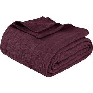 Superior Coperta in 100% cotone per tutte le stagioni, design intrecciato a cesto, morbida e confortevole, per letto, letto, camera da letto, divano, lounging, moderna, bohémien, coperta ponderata
