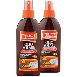 Delice Solaire | Olio Solare Abbronzatura Ultra Bronze, con Olio di Argan, da 150 ml, Confezione da 2 Pezzi