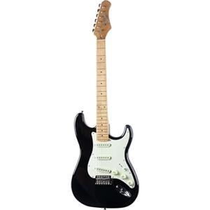 EKO GUITARS - Chitarra Elettrica ST-401, Corpo Paulownia, Manico e Tastiera Acero, 3 Pickup Single-Coil, Ponte Tremolo Vintage, Colore Nero
