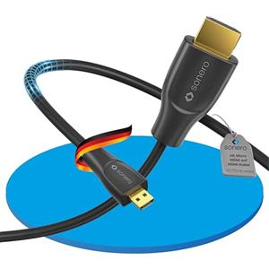 Sonero® cavo Premium High Speed da Micro HDMI a HDMI 4K, connettore Micro HDMI D a connettore HDMI A, contatti dorati, doppia schermatura, 1,00 m