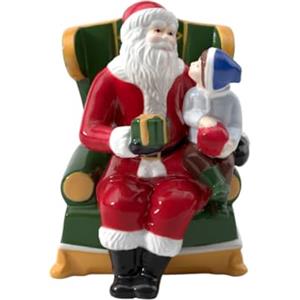 Villeroy & Boch Christmas Toy's Babbo Natale in Poltrona, Statuetta di Babbo Natale Decorativa in Porcellana Dura, Figura Collettiva, Multicolore