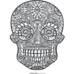 FIESTAS GUIRCA | Sottopentola Teschio Nero (38 cm) - Decorazione per Tavola per Feste di Halloween Terrificanti - Ideale per Celebrazioni Spaventose - Nero