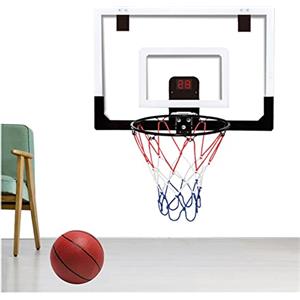 VVLXRIC Canestro Basket Esterno Regolabile, Segnapunti Elettronico con Audio Molto Resistente Tabellone per Canestro, per Bambini,Ragazzi,Adulti