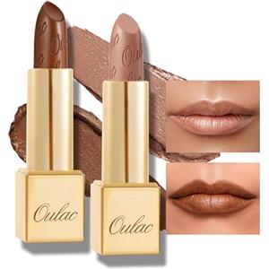 Oulac Rossetto Metallizzato Lucido Set, Rossetto Altamente Pigmentato, Lucentezza 3D, Rossetto Lunga Durata, Formula Cremosa e Idratante, Vegan