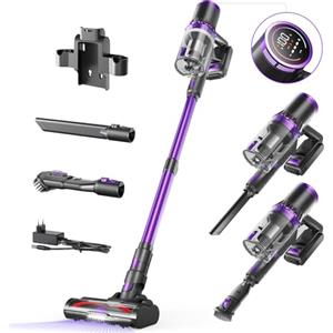 QEXREED Aspirapolvere Senza Fili Potente 500W/ 45KPA/ 60Min, Scopa Elettrica Senza Fili Modalità Automatica, Aspirapolvere Potente Brushless, Filtro A 7 Stadi, V Rotolante Anti-Angolo