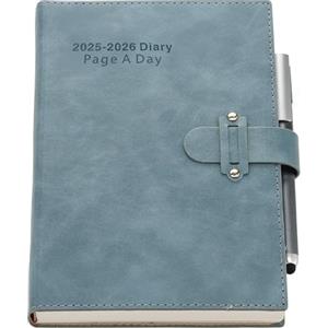 Mljtoyo Diario accademico 2025-2026, agenda di metà anno 25 26 pagine A5 al giorno, copertina rigida Appuntamento da lug.2025-giu. 2026 con penna, adesivi, pagina per aggiungere note, ciano