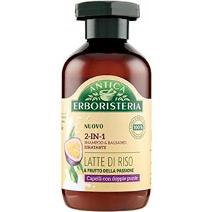 Antica Erboristeria Laboratorio Natura Antica Erboristeria Shampoo e Balsamo 2-in-1, Latte Di Riso e Frutto della Passione, 225 ml