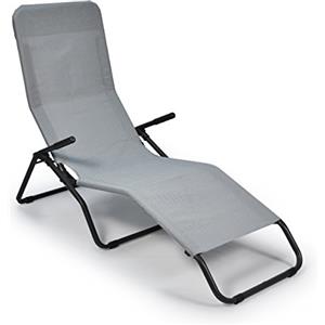 Stiliac 6800 Lettino Reclinabile Pasha, Grigio chiaro, tubo tondo, sdraio basculante