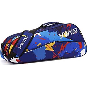 Unistrengh Borsa Tennis per Uomo Donna Grande 2-3 Racchette, Borsone Tennis Badminton con Scomparto Scarpe, Custodia Porta Racchetta Badminton con Tracolla Regolabile, Borsa Palestra Sportiva Blu