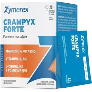 Zymerex Crampyx Forte - Integratore in Bustine per Funzione Muscolare con Magnesio, Potassio, Vitamine B12 e D - 20 Bustine