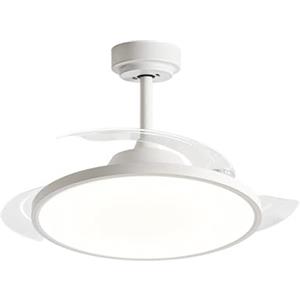 YASTA Ventilatore Da Soffitto con Luce e Telecomando Pale a Soffitto Silenzioso Retrattile a Scomparsa Tre Temperature Di Luce 60W Fredda Calda Naturale Bianco Ultra Slim Lampadario Moderno