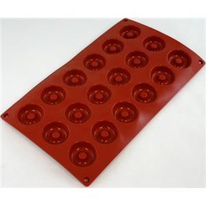Paderno 47742-05 Flexipad Mini Savarin, 18 Impronte in Silicone Antiaderente, Dolce Stampo Diametro 40 cm