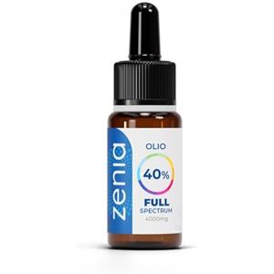 ZENIA Oil 40% - olio di canapa puro Allevia le tensioni, Migliora la qualità del Sonno, per Rilassarsi, Spettro Completo 100% Italiano Naturale 10 ML