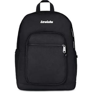 Invicta Zaino Scuola Jelek, Nero, Doppio Scomparto Con Tasca per PC e Tasca per Borraccia, 34 lt, Scuola Media e Superiore, Zaino Ragazzo e Ragazza