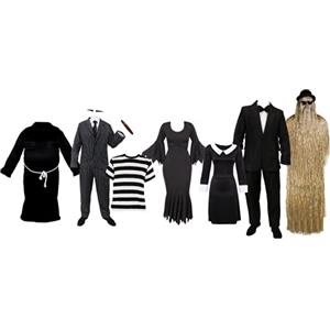I LOVE FANCY DRESS LTD Ilovefancydress - Set di costumi dei membri della famiglia Addams: Gomez, Morticia, Zio Fester, Cugino It, Mercoledì e Pugsley