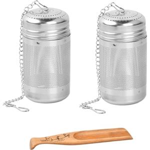 Daelesr 2 Pezzi Filtro te Infusione, Infusore tè Acciaio Inox con Gancio a Catena, Infusore per Tisane, Filtri per tisane Sfuse, Tea Infuser per Teiere Tazze e Bottiglie di tè, Filtro Tisana Infusione