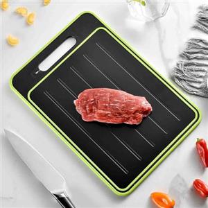 KEUGT Tagliere Scongelatore 4 in 1, Vassoio di Scongelamento rapido, Frost Away Tagliere con funzione di Scongelamento, per Scongelare, Tagliare, Grattugiare Spezie e Affilacoltelli da Taglio