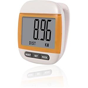 JYT GROUP Pedometro multifunzione con display LCD, contapassi, contapassi, contacalorie, distanza (giallo)