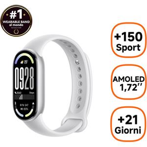 Xiaomi Smart Band 10 Silver AMOLED Braccialetto per rilevamento di attività 4,37 cm (1.72'') Argento