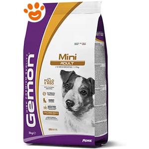 Gemon Mini Adult Crocchette con Pollo e Riso - Alimento Completo per Cani Adulti di Piccola Taglia - 3 Kg
